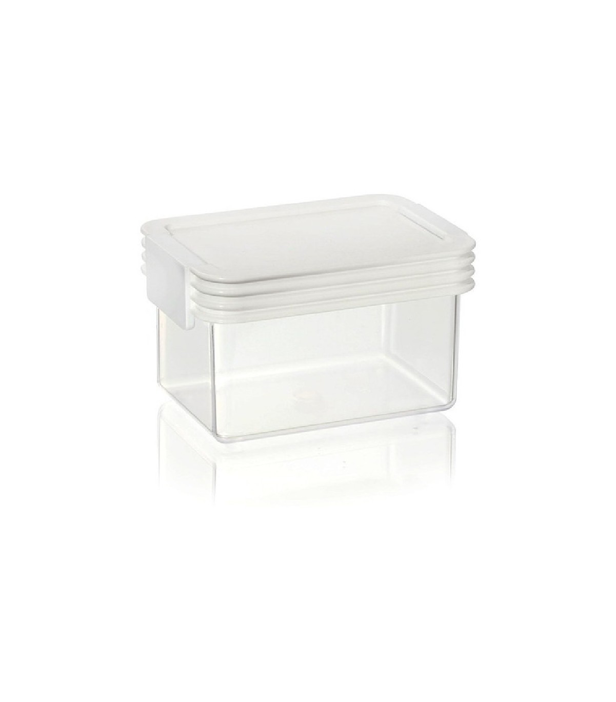 Caja Organizadora Plastica Transparente de 6 Litros Apilable con Trabas y  Manijas.