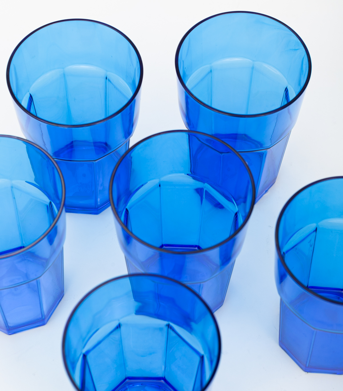 Juego 6 Vasos Bristol Azul Transparentes