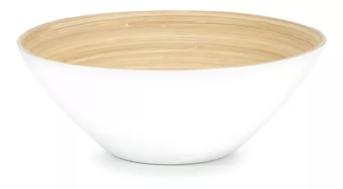 Ensaladera Bowl De Bambu Blanca